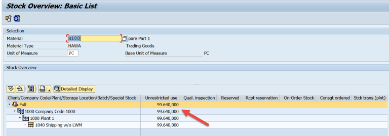 Material Availability – Stock Check – SAPCODES