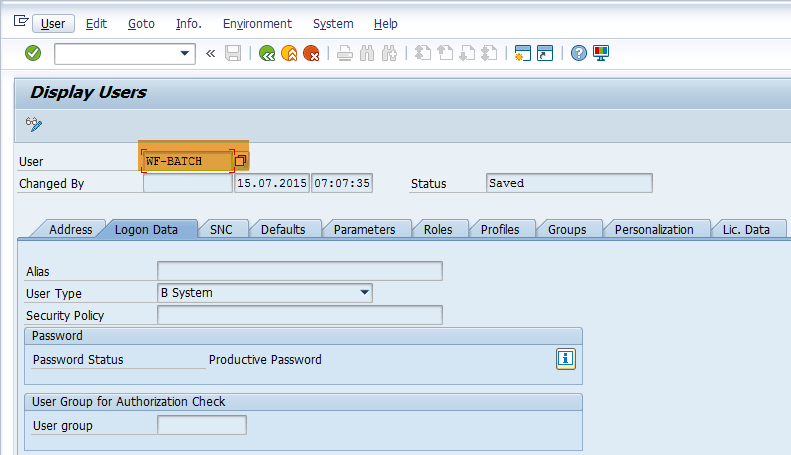 Workflow Settings & WF-BATCH user – SAPCODES