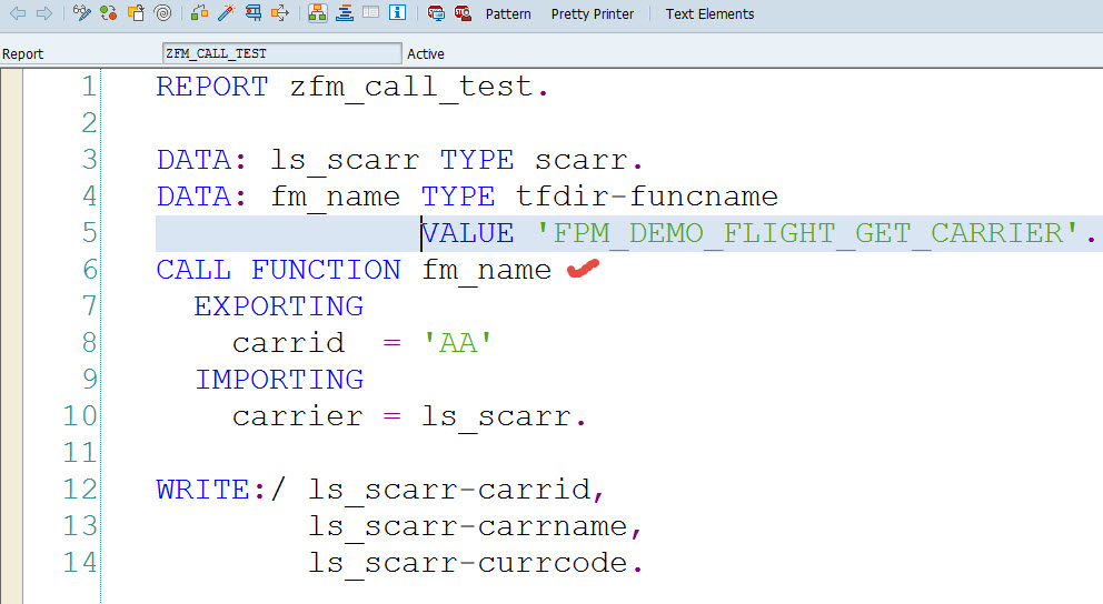Dynamic FM call with extra parameter – SAPCODES