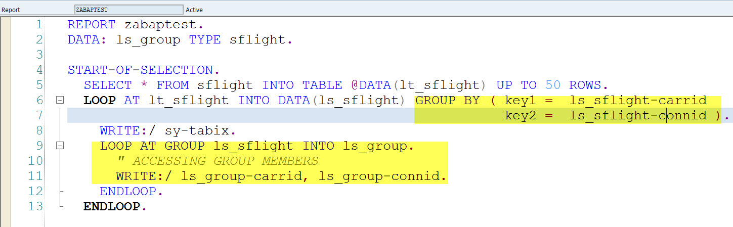 Internal Table with Group By – SAPCODES