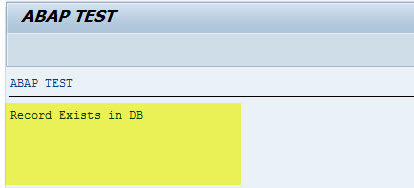 New syntax for checking single record in DB | SAPCODES