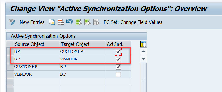 Synchronization between BP->CUSTOMER or BP->VENDOR – SAPCODES