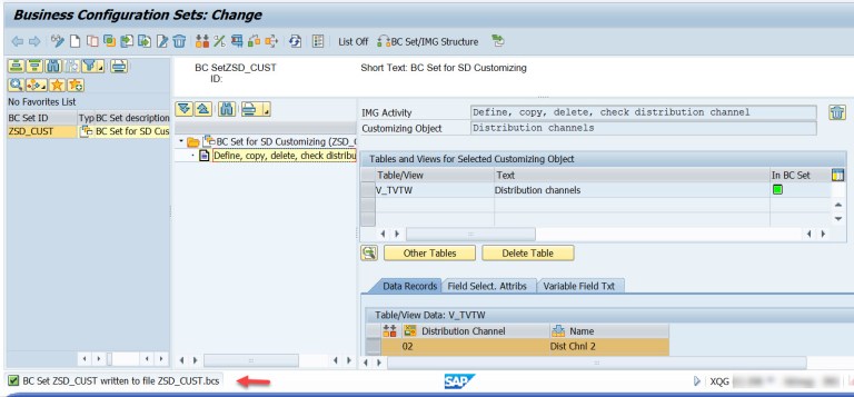 Business Configuration Set- BC Set – SAPCODES
