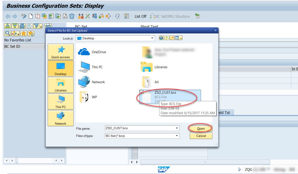 Business Configuration Set- BC Set – SAPCODES