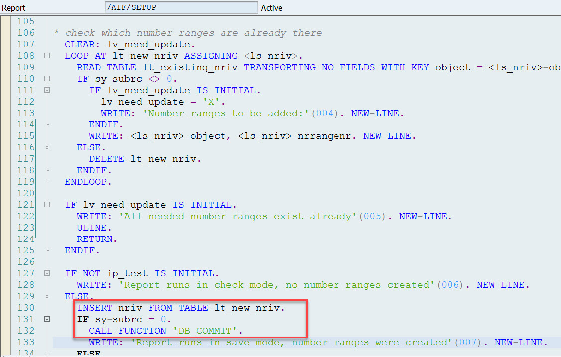 AIF SET UP – SAPCODES