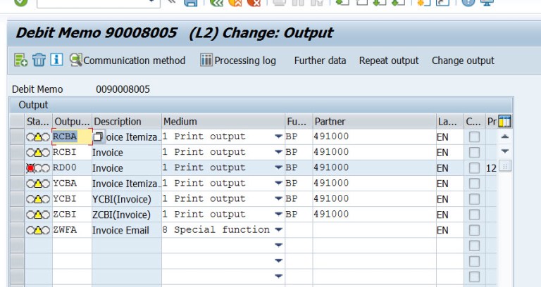 EDI Print Output Set for Billing Document – SAPCODES