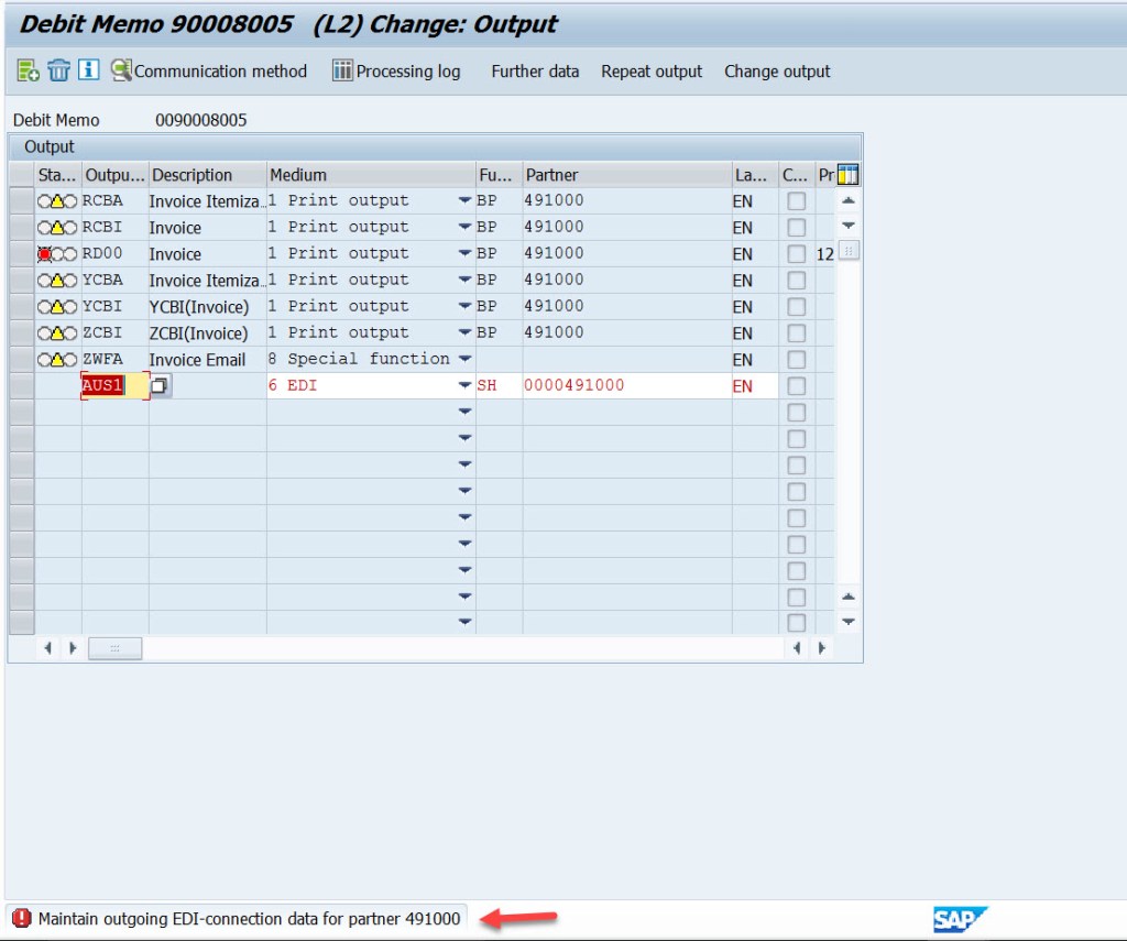 EDI Print Output Set for Billing Document – SAPCODES