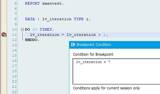 Conditional Breakpoint in SAP ABAP – SAPCODES