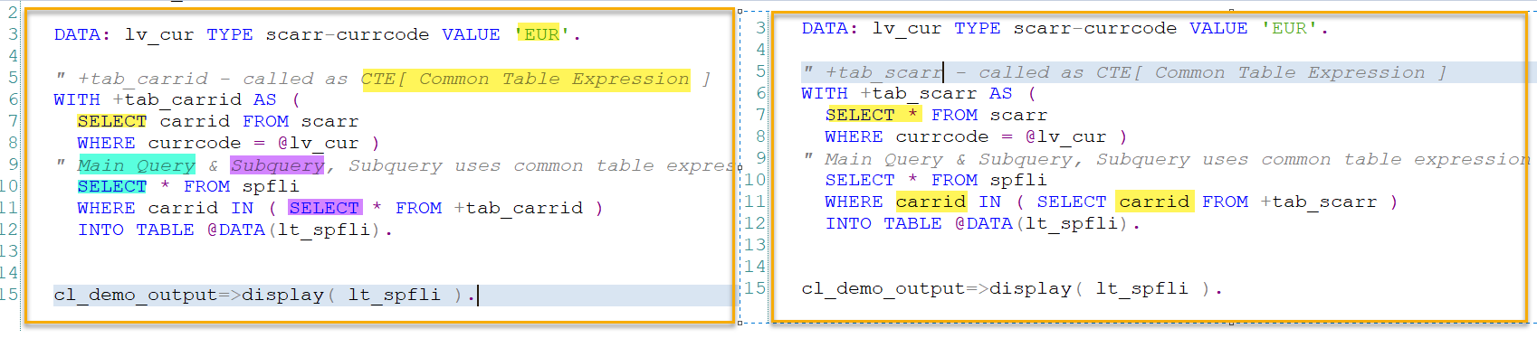 Use of keyword WITH in ABAP SQL – SAPCODES